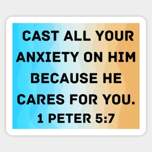 Bible Verse 1 Peter 5:7 Sticker